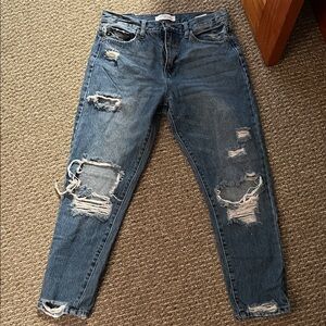 Distressed Blue Jeans